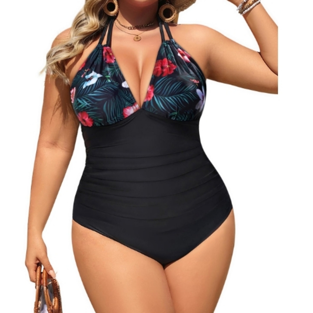 Aqua Eve Plus Size Swimsuits One Piece Bathing Suit for Women Tummy Control Sexy